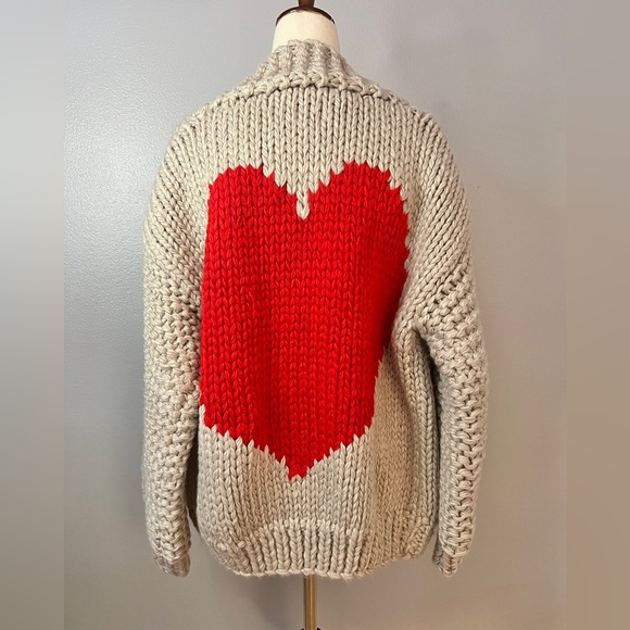 NWT NEW CHICWISH Key to My Heart Open Cardigan Chunky Knit Sweater HANDMADE XS - Picture 7 of 13
